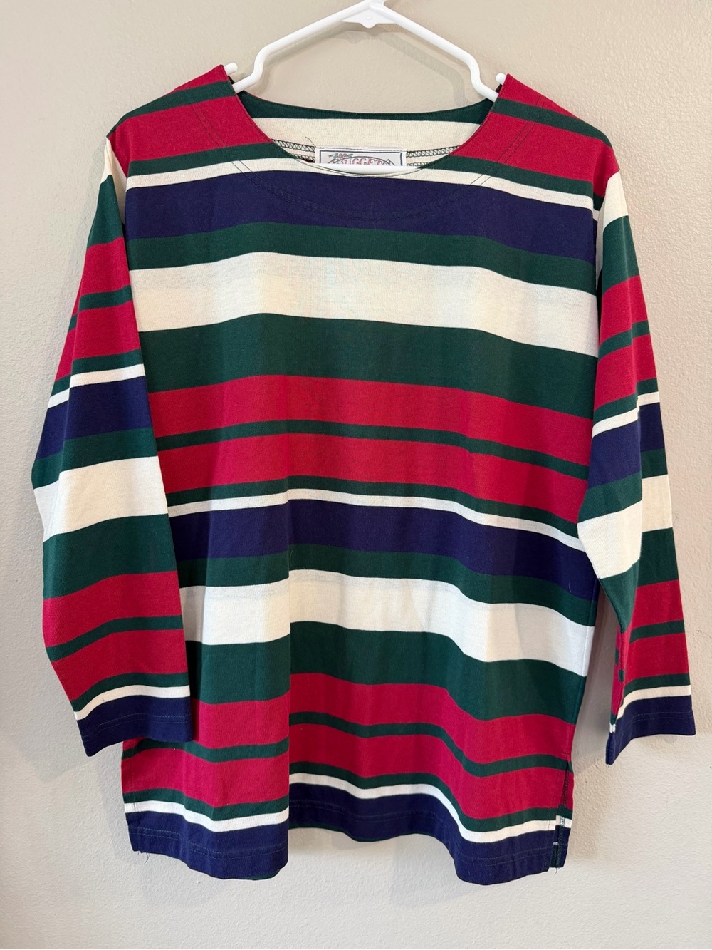 Vintage 90s NUGGETS Striped Long Sleeve Shirt | Retro 80s 90s Preppy Grandmacore
